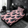 thumbnail image 5 of Erosebridal Ghost Graffiti Twin Sheets 3pcs,Cute Halloween Bedding,Dark Pink,1 Flat Sheet, 1 Fitted Sheet and 1 Pillowcase, 5 of 6