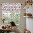 thumbnail image 5 of Red Blue Leaf Valances for Windows Farmhouse Kitchen Curtains Valances Rod Pocket Valance Curtains for Kitchen Windows Summer Vintage Botanical Branch Window Valances for Bathroom Bedroom 60"x18", 5 of 6