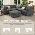 thumbnail image 5 of Harper & Bright Designs Modular Sectional Sofa, Chenille U-Shaped Couch with Ottomans, Free Combination Upholstered Sectional Sofa for Living Room, Grey, 5 of 18