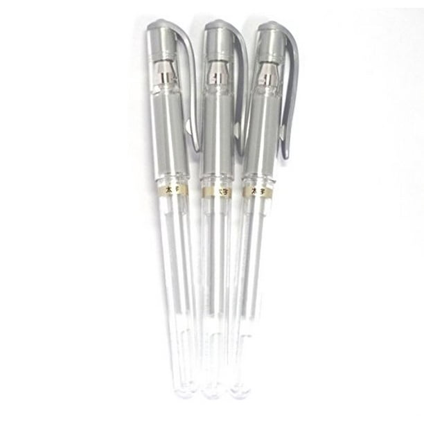 UniBall Signo Broad Point Gel Impact Pen Silver Ink, 1.0mm, 3 pens per