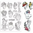 thumbnail image 1 of Sellos transparentes decorativos de silicona con diseño de estatua de yeso y flor para crear tarjetas y decorar álbumes de fotos., 1 of 7