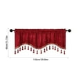 thumbnail image 3 of Btomtd Fringed Valance Curtains with Rod Pocket for Living Room and Kitchen Window Valances Short Panels for Household Decoration Valances for Windows - 59.05"x15.74", Red, 3 of 6