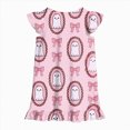 thumbnail image 6 of NOLDARES Girls Nightgowns Kids Pajamas Dress Flutter Sleeve, Halloween Ghost Print,Soft, Nightdress,Sleepwear,Knee Length(N203-Pink), 6 of 7