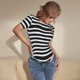 thumbnail image 3 of Balery Black And White Stripes Body de cuello redondo de manga corta para mujer Tops de manga corta Tops básicos-X-Large, 3 of 7