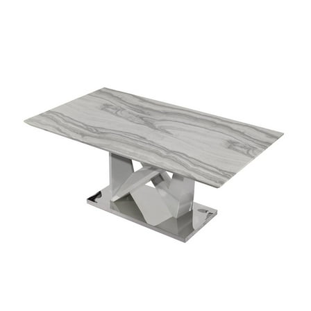 Global Furniture USA Transitional Dining Table, Light Grey