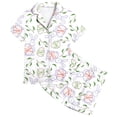 thumbnail image 4 of XFHLMJFF Easter Day Pajamas Set Bunny Pattern Printed Button Down Satin Short Sleeve Top and Shorts Set Sleepwear Loungewear 6-7Y, 4 of 4