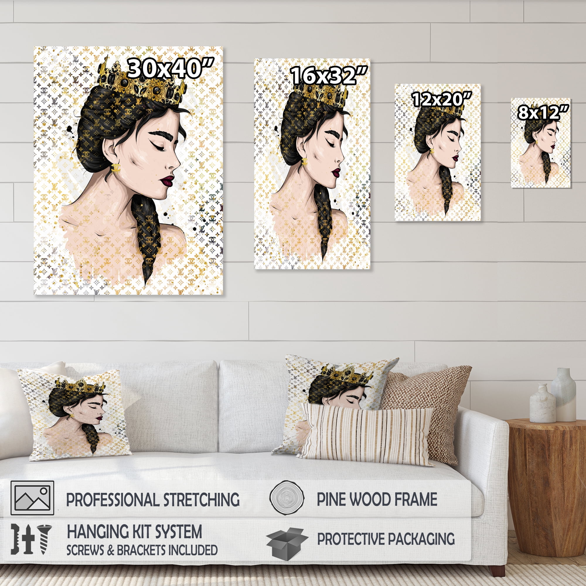 Designart Designer Female Royalty II Canvas Wall Art