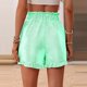 thumbnail image 3 of MKLEKYY Pantalones Cortos de Verano para Mujer, de Cintura Alta, A Rayas, con Ribete de Encaje, Informales, de Pierna Ancha, con Bolsillos, Elegantes y Ligeros., 3 of 4