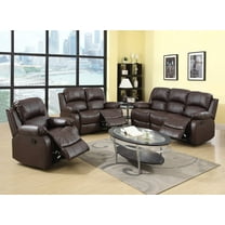 Golden Furniture 3 Piece Classic Faux Leather Reclining Living Room Set Brown