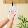 thumbnail image 4 of Anhility Ghost Shape Hand Towels Halloween Thickened Bathroom Kitchen Decor Dish Towels Clean, Super Soft Absorbent Hanging Hand Towels for Halloween, 8.27"x6.89, 4 of 6