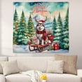 thumbnail image 2 of Merry Christmas Santa Reindeer Antlers Siberian Husky Sleigh Xmas Winter Holiday Tapestry Husky Dog Lover Gifts Wall Hanging Backdrop Home Decor - 00023, 2 of 5