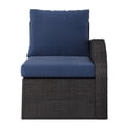 thumbnail image 4 of CorLiving Brisbane Rust-Resistant Outdoor Resin Wicker and Steel Right Arm Patio Sectional Piece with Cushions, Charcoal Grey/Navy Blue, 4 of 9