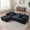 Black + 4 Seat, variant on 107.9 Inch Cloud Modular Sectional Sofa with L-Shape Chaise, No Assembly Required Deep Seat Corner Couch for Living Room, Bedroom, Apartment, Black
