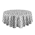 thumbnail image 5 of Black and White Christmas Snowflake Pattern Round Tablecloth 60"x60",Wrinkle Wipeable Table Cloth for Kitchen Dining Room Picnic Patio Party, 5 of 6