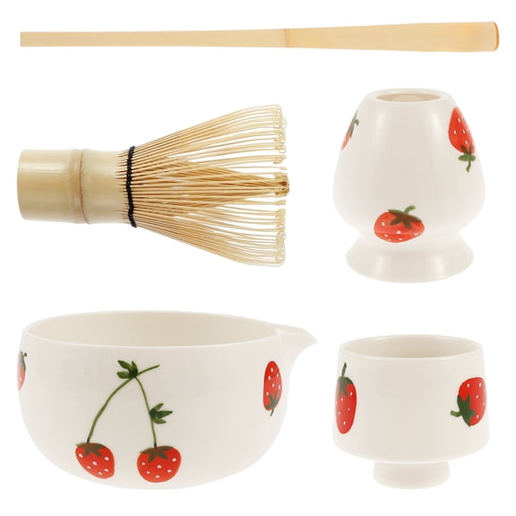 LINFANG 5Pcs Ceramic Matcha Set Easy to Use Matcha Tea Kit Good Mixing Effect Tea Making Kit Easy to Clean Suitable for Party Picnic