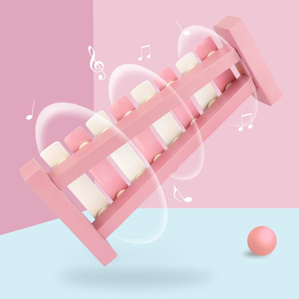 LeeQinersw Glockenspiel Xylophone Preschool Learning Toys Resonator Bell Musical Instrument Pink