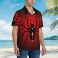 thumbnail image 5 of Balery Spider on the Web Print Men's Hawaiian Shirts Short Sleeve Beach Shirt Relaxed Fit Vacation Button Down Shirts-XX-Large, 5 of 9