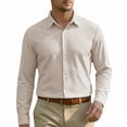 thumbnail image 3 of Business Casual Work Shirts for Men Lightweight Breathable Long Sleeve Textured Button Down Collared Dress Shirt, 3 of 5