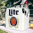 thumbnail image 4 of Miller Lite 14-Quart Retro Ice Chest Cooler with Bottle Opener, 13L, White/Blue, 4 of 7