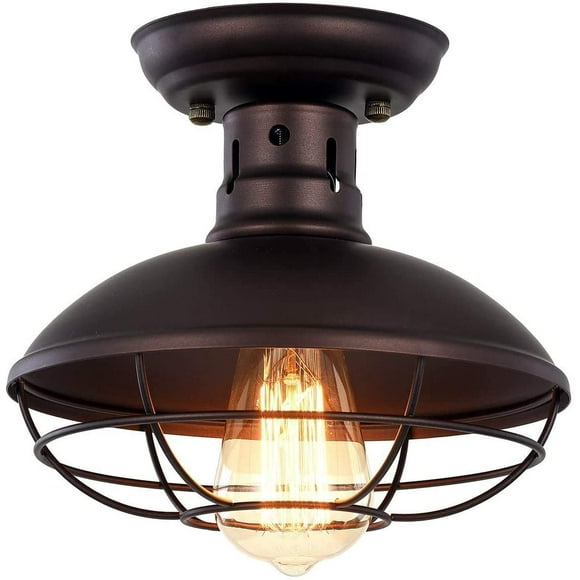Plafonnier Industrielle Plafond Lumière Rétro en Métal Noir Plafond Light Shade Pendentif Lustre pour Salon Chambre Café Bar Restaurent Salle à Manger