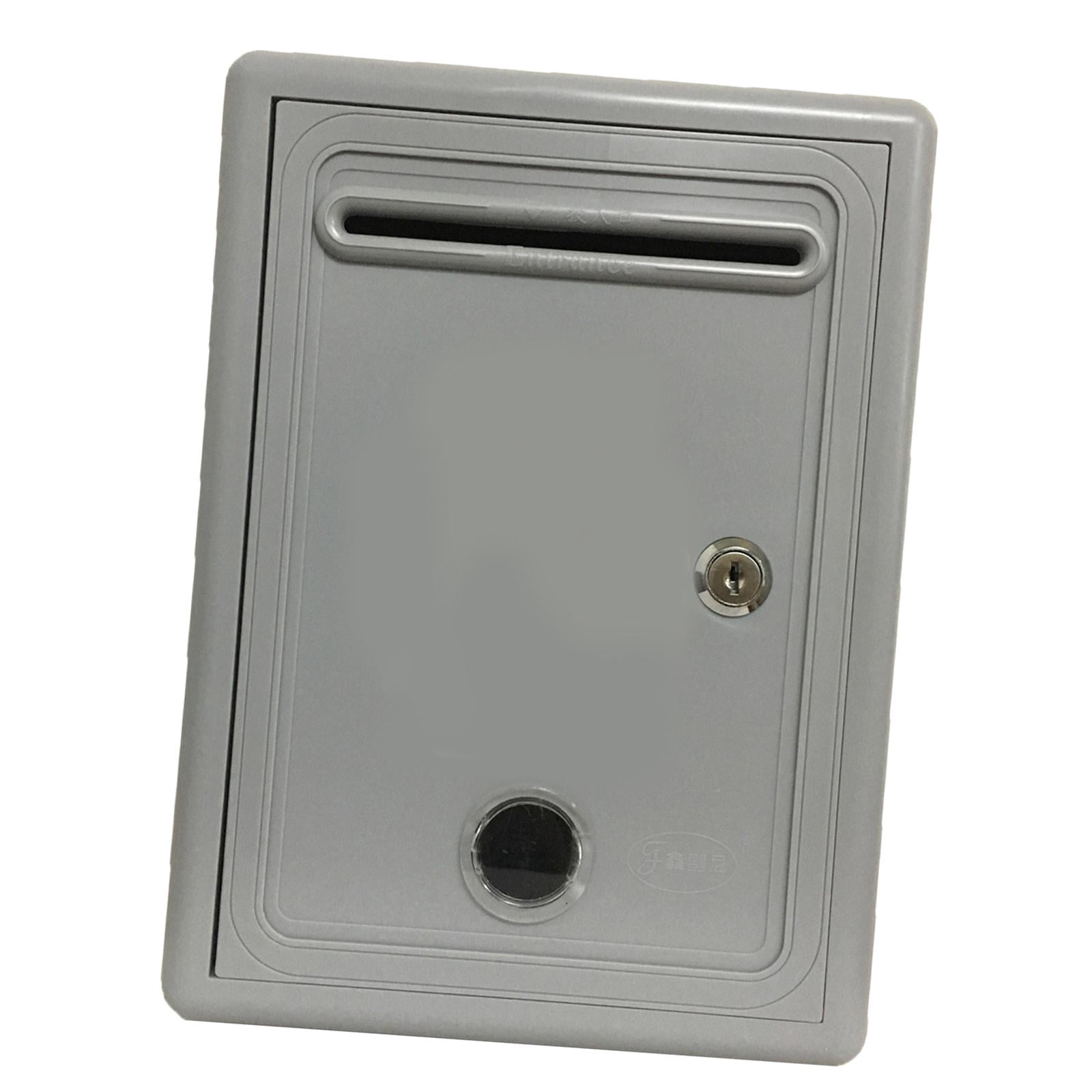 Baoblaze Mailbox Locking Ballot Box Wall Mounted with Window Complaint Box Gray
