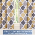 thumbnail image 5 of Yesfashion 28" x 24" Kitchen Tier Curtains Geometric Pattern Short Bathroom Window Curtain, Cotton Blend Trellis Design Curtains, Yellow/Grey, Set of 2, 5 of 6