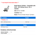 thumbnail image 2 of Brake Master Cylinder - Compatible with 2010 - 2012 Nissan Versa 1.8L 4-Cylinder 2011, 2 of 2