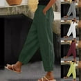 thumbnail image 2 of ShiShine Wide Leg Pants for Wome Elastic Straight Leg Lounge Pant Drawstring Lightweight Beach Trousers, 2 of 5