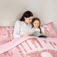thumbnail image 5 of Manfei Kawaii Bowknot Alphabet R 3-Piece Full Size Comforter Sets for Female Women Teens,Bling Glitter Splash Bedding Comforter Set,Flying Butterfly Lightweight Bedding Sets,Dreamy Princess, 5 of 8