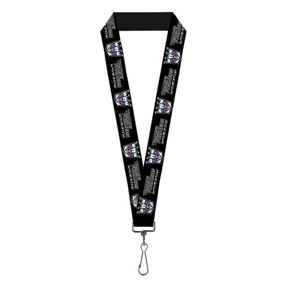 Transformers Lanyard, Transformers Decepticons Cybertronian Icon Black Grays Purple, Elastic