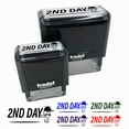thumbnail image 1 of 2nd Second Day Mail Service Expedited Running Person Self-Inking Rubber Stamp Ink Stamper for Business Office - Sky Blue Ink - Small 1-1/2 Inch, 1 of 7