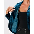 thumbnail image 5 of DARING DIVA Women's Notched Lapel Long Sleeve Office Velvet Blazer M Lake Blue, 5 of 6
