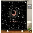 thumbnail image 3 of 4PCS Black and White Snake Shower Curtain Set, Boho Mysterious Moon Phase Starry Sky Wildflower Botanical Gothic Bathroom Decor, Waterproof Fabric Shower Curtain, Non-Slip Bath Mat, 3 of 7