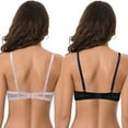 thumbnail image 2 of Curve Muse Women's Plus Size Push Up Add 1 Cup Underwire Perfect Shape Lace Bra-2PK-Pink,Navy-34DD, 2 of 7