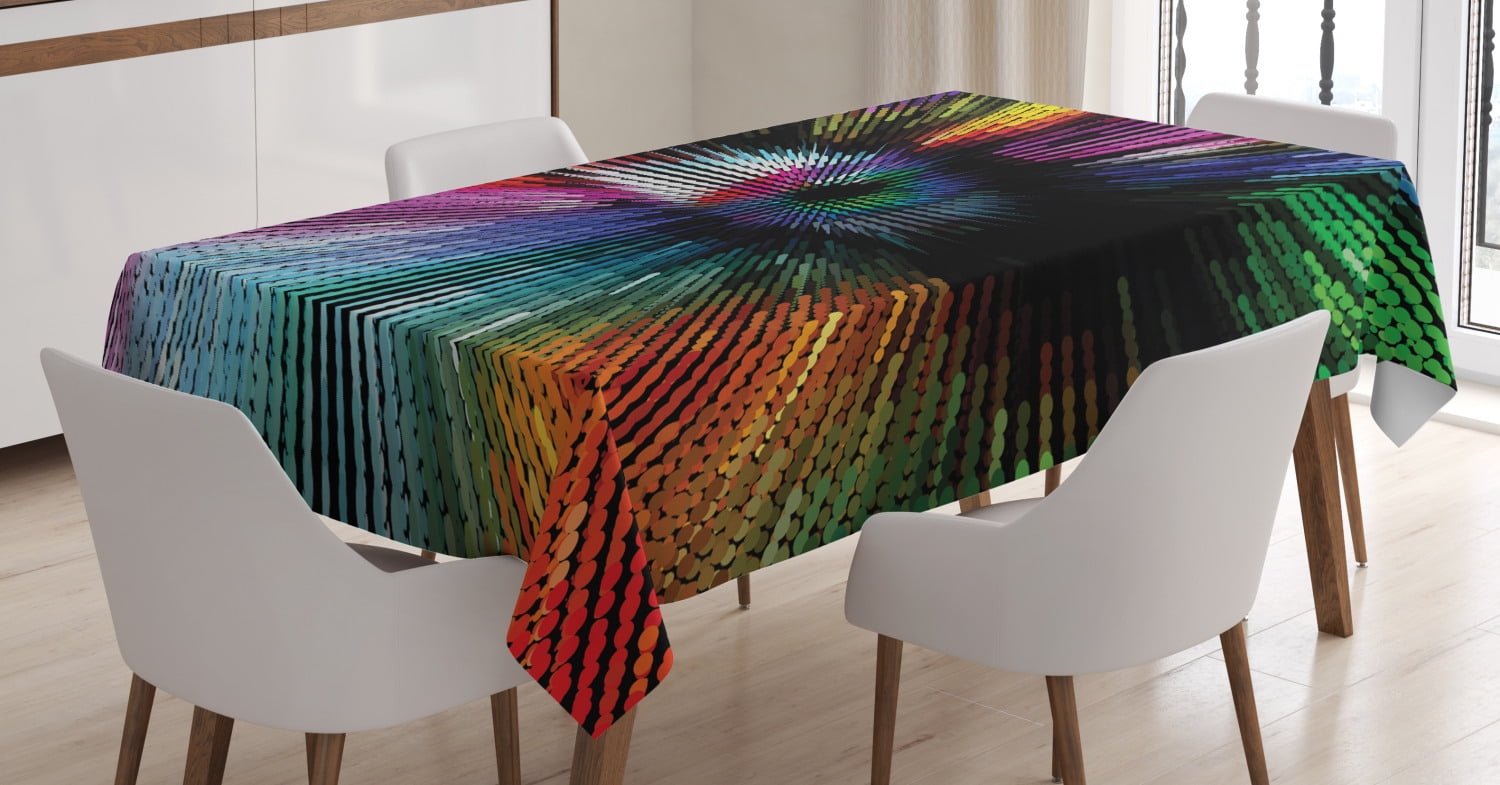 Eye Tablecloth, Abstract and Vibrant Colored Shape with Optical ...