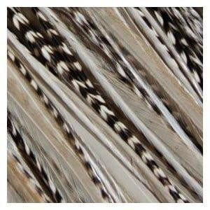 7-10 Zebra Black & White Remix Genuine Long Thin Feathers for Hair Extension 7