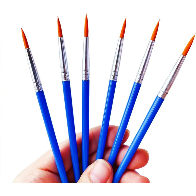 60 Pcs Pointed Round Paint Brushes for Kids/Students/Teens/Beginners,Detail Paint Brush Set for Watercolor/Oil/Acrylic,Short Plastic Handle Small