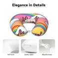 thumbnail image 4 of Memory Foam Travel Neck Pillow For Airplane Car Home Portable Soft Plush Removable Washable Cover Neck Support Pillows Rainbow Cloud Axolotl, 4 of 8