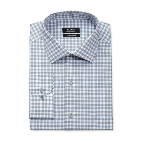 Alfani Mens Mallard Gingham Button Up Dress Shirt tlmrldbllng 18 - Big & Tall