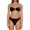 Black, variant on Womens Swimsuits Solid Color Ladies Print String Fashion Beach Bikini Sets For Women Swimwears Bathing Suits,Black,L