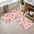 thumbnail image 2 of Strawberry and Bow Pink Pattern Bath Mat Set Of 2,Non-Slip Rug for Bathroom,Kitchen,Bedroom,Entrance, 30x17 and 23.5x15.7 Inches, 2 of 5