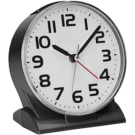 4 . 5 No Ticking Analog Alarm Clock,Silent Readable for Seniors,Easy to Set,Gradual Rise Alarm,Big