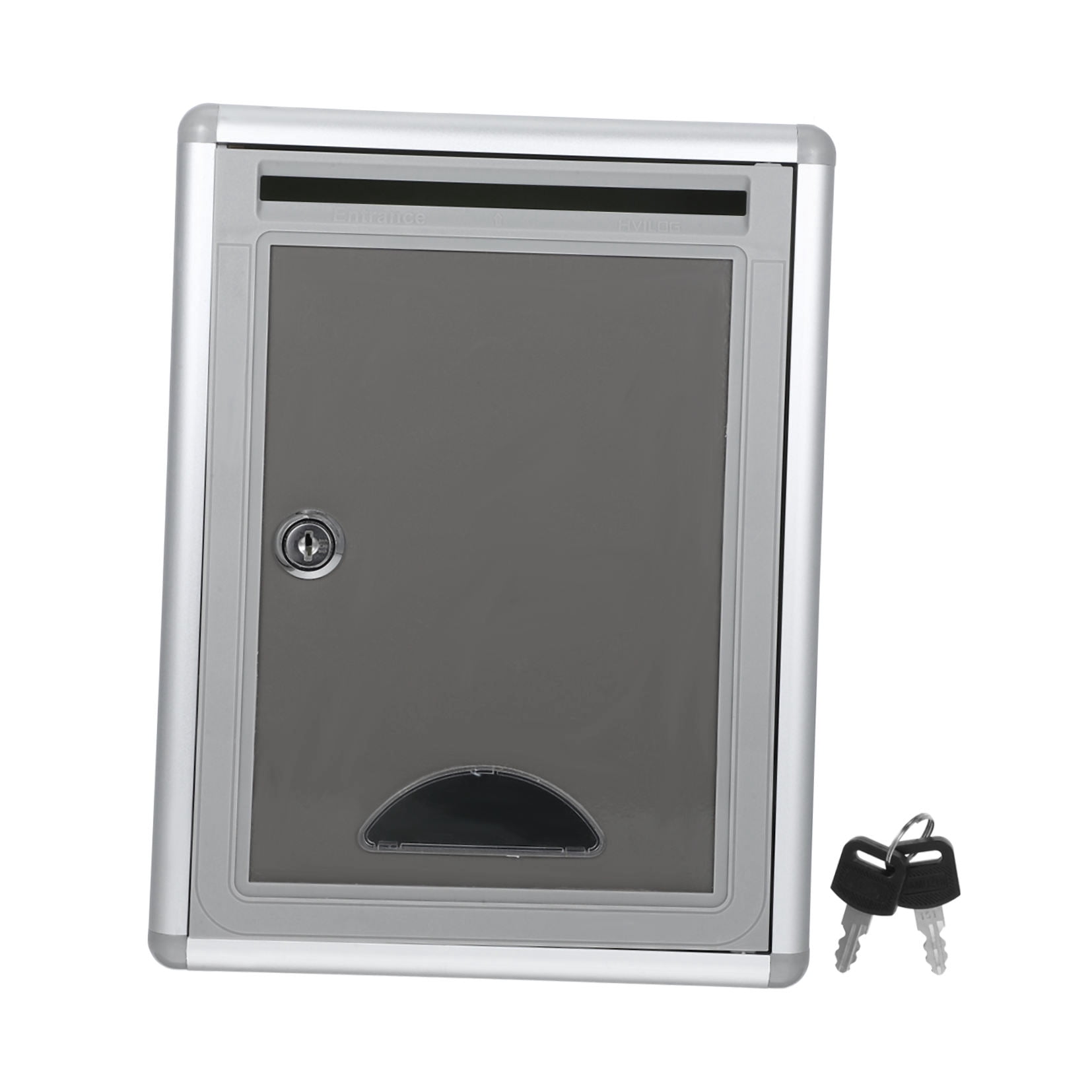 Pawsdot Small Grey Aluminium Mailbox for Wall with Lock and Waterproof Feature