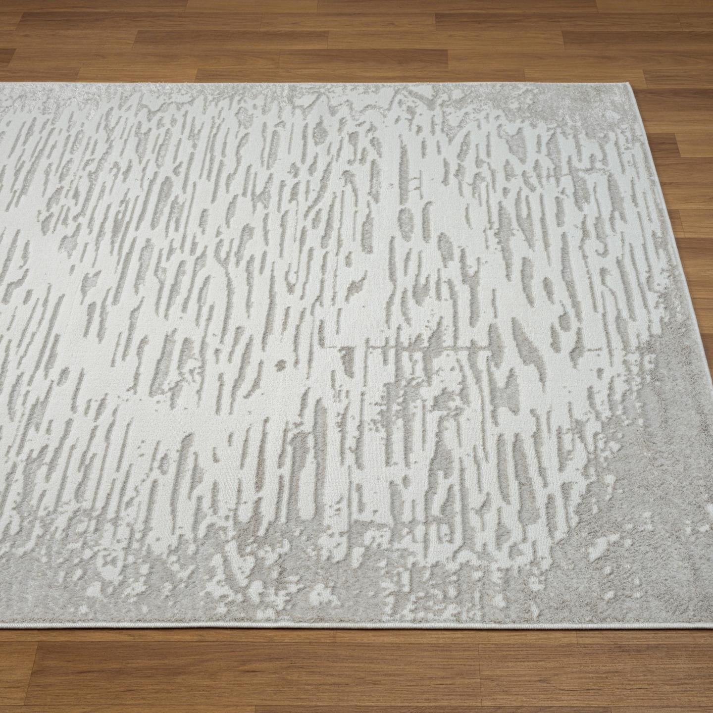 Luxe Weavers Artistic Textured Metallic Cream 5x7 Area Rug, Modern Carpet for Living Room