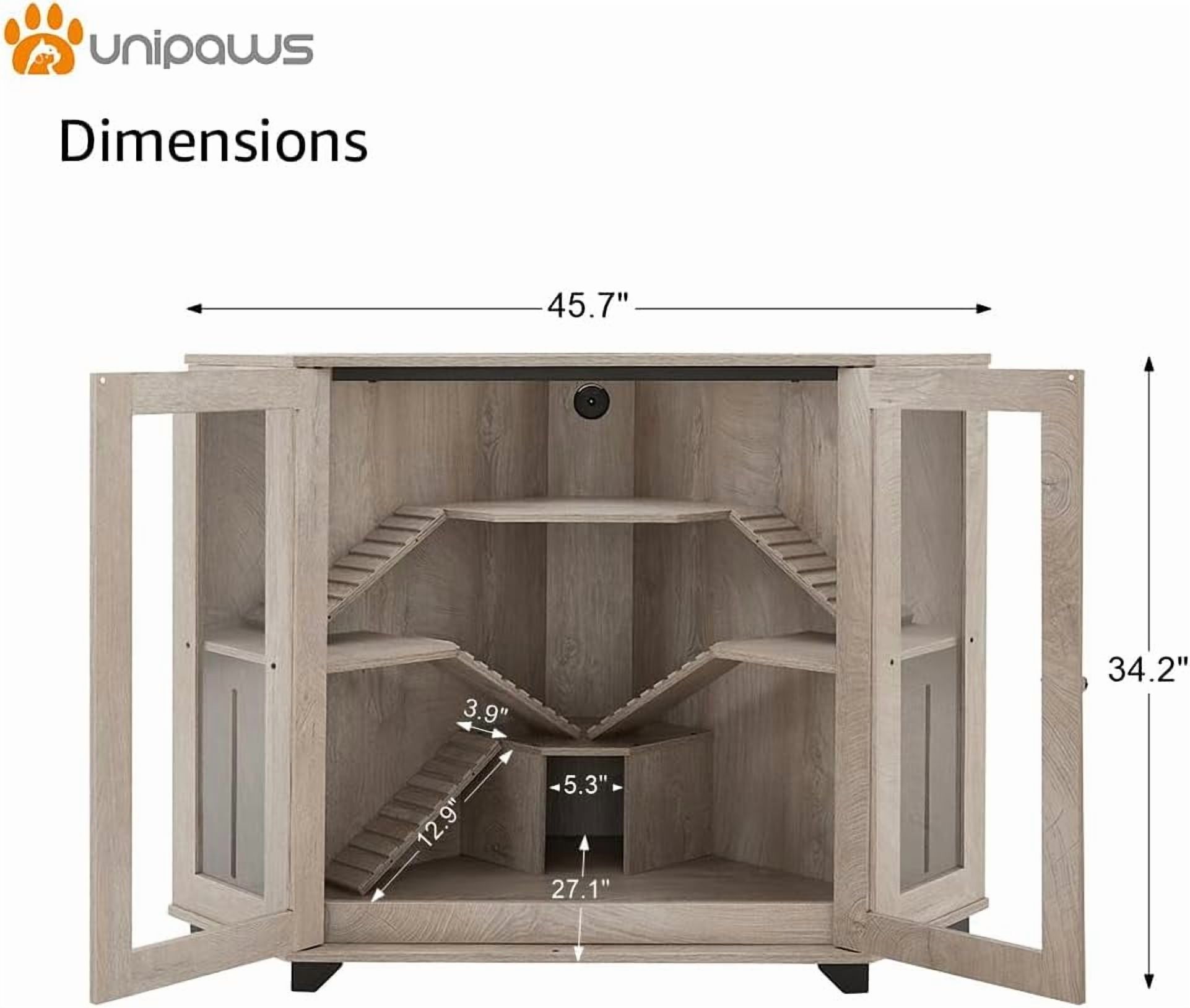 unipaws Chinchillas Cage with Ramp, Rat Cage with House, Hedgehog Cage, Critter Nation Cage for Hamster, Mice, Corner Small Animal Cage