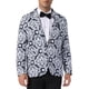 thumbnail image 1 of Blazer Floral INSPIRE CHIC para Hombre con Solapa Notch Formal de Un Botón Retro de Flores S Negro, 1 of 6