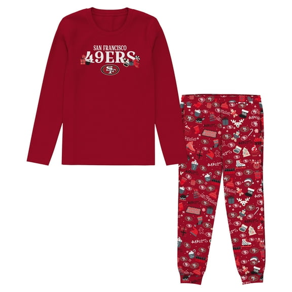Toddler Outerstuff Scarlet San Francisco 49ers Chestnut Holiday Sleep Set