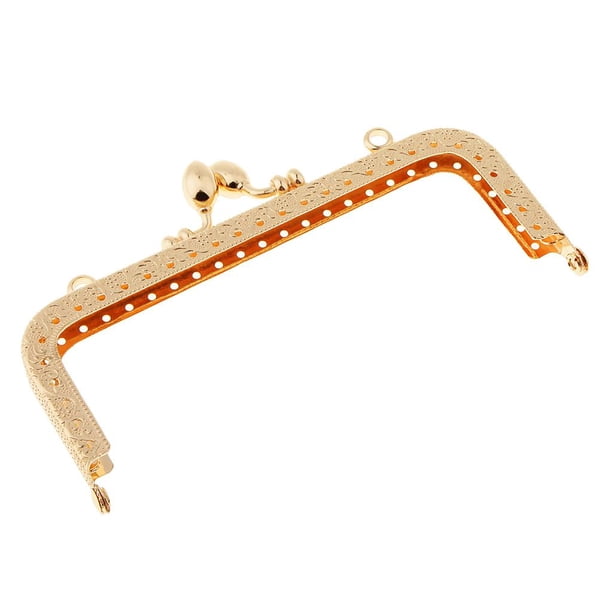 Marco de billetera dorado con cierre de beso para monedero, manualidades DIY, 5 cm 12.5cm