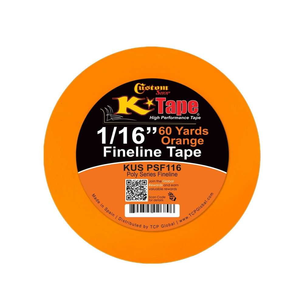 Custom Shop 1/16 Fine Line Tape Fineline Masking Tape Polytape Orange 1