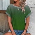 thumbnail image 7 of fatyb Summer Tops for Women Fashion Eyelet T-Shirts Casual Short Sleeve Loose Gradient Dressy Blouses, 7 of 7